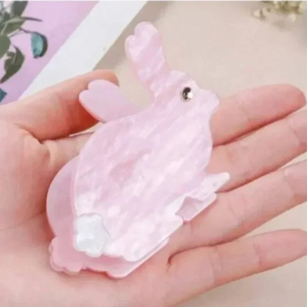 ⭐️❤️ FREE Bunny Rabbit Pink Cotton Trendy Hipster Chic Girly Glam Hair Claw Clip